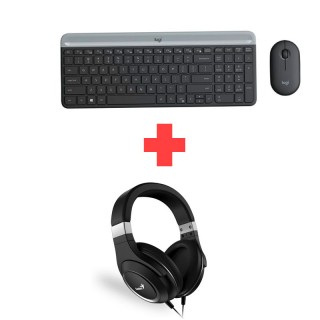 Combo logitech teclado y mouse + diadema Genius HS 610